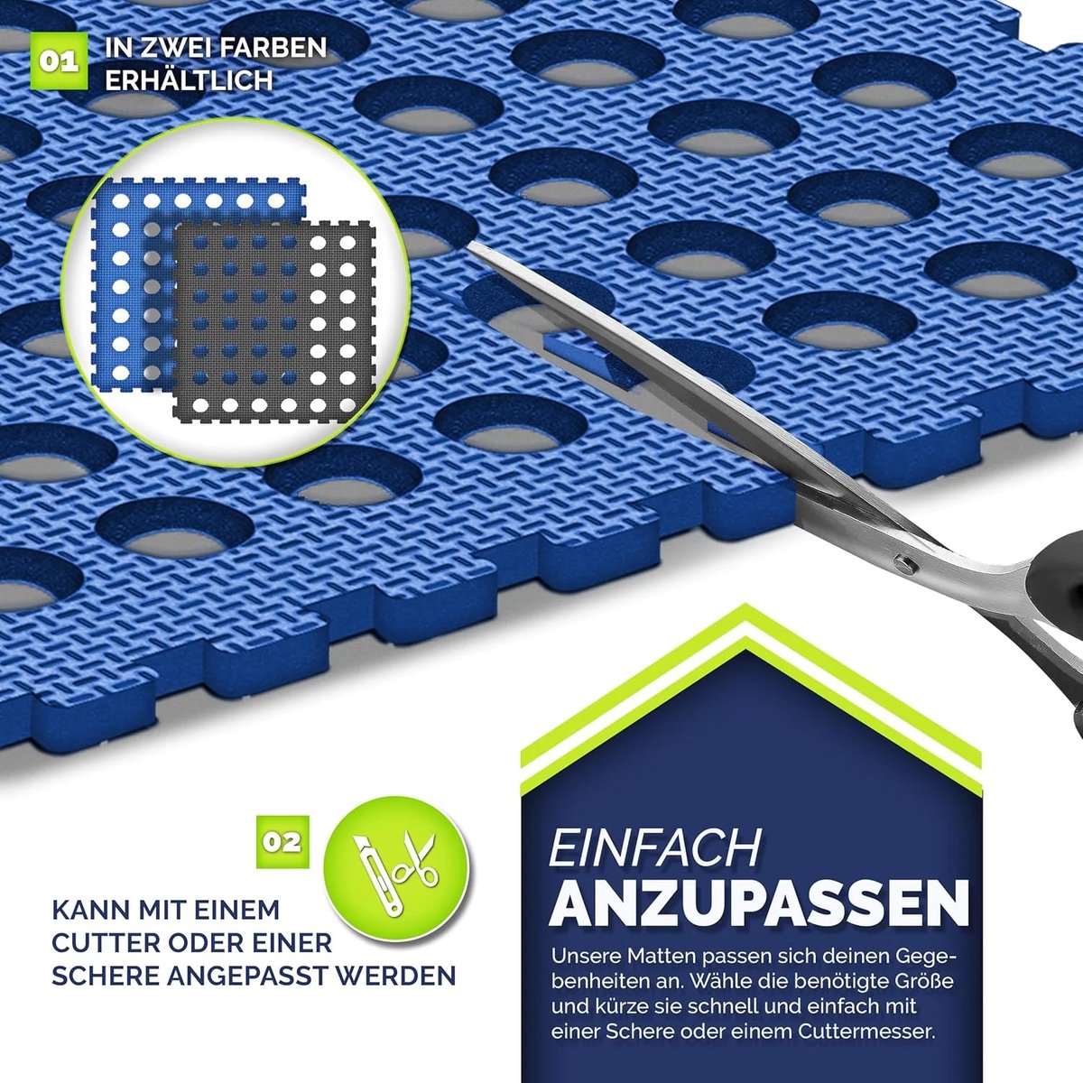  ® Zwembadmat 4 stuks – 51 x 51 cm | Onderlegmat voor Zwembad & Kinderbadje | Vloermat Outdoor, Vloerbescherming, Whirlpool, Tegels | Warmte-isolerend